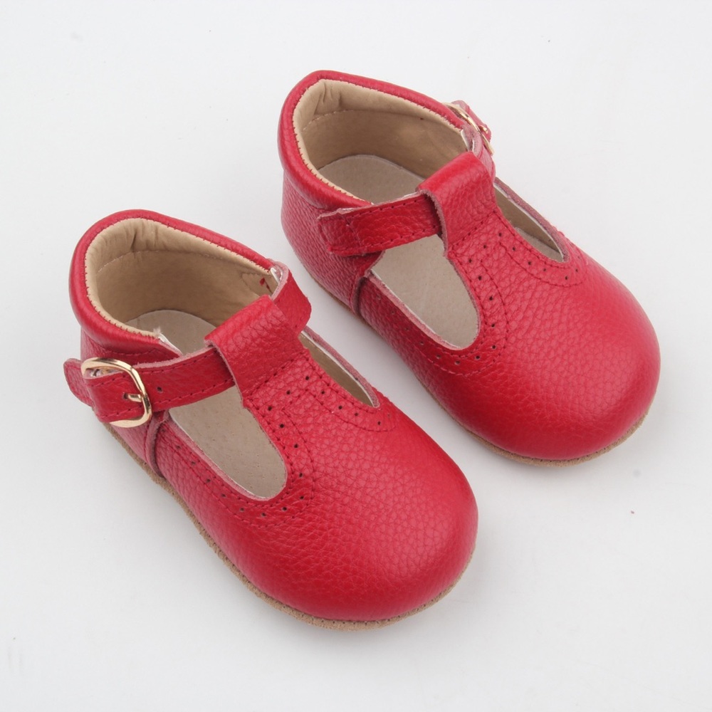 Red T-Bar Shoes for kids  | Oxford style